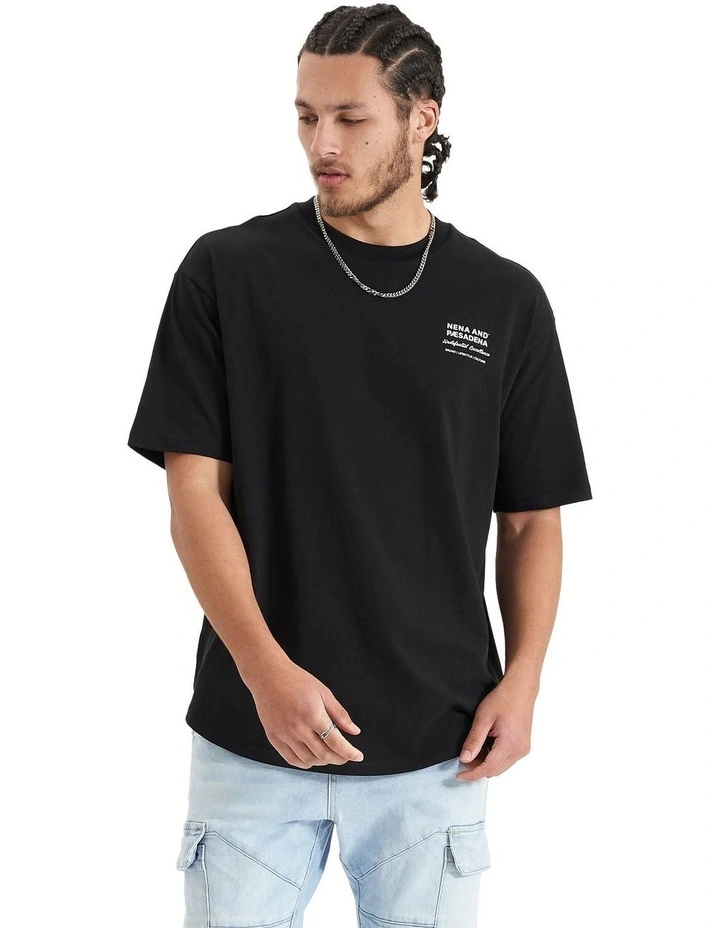 Compound Heavy Box Fit Tee in Jet Black image 2
