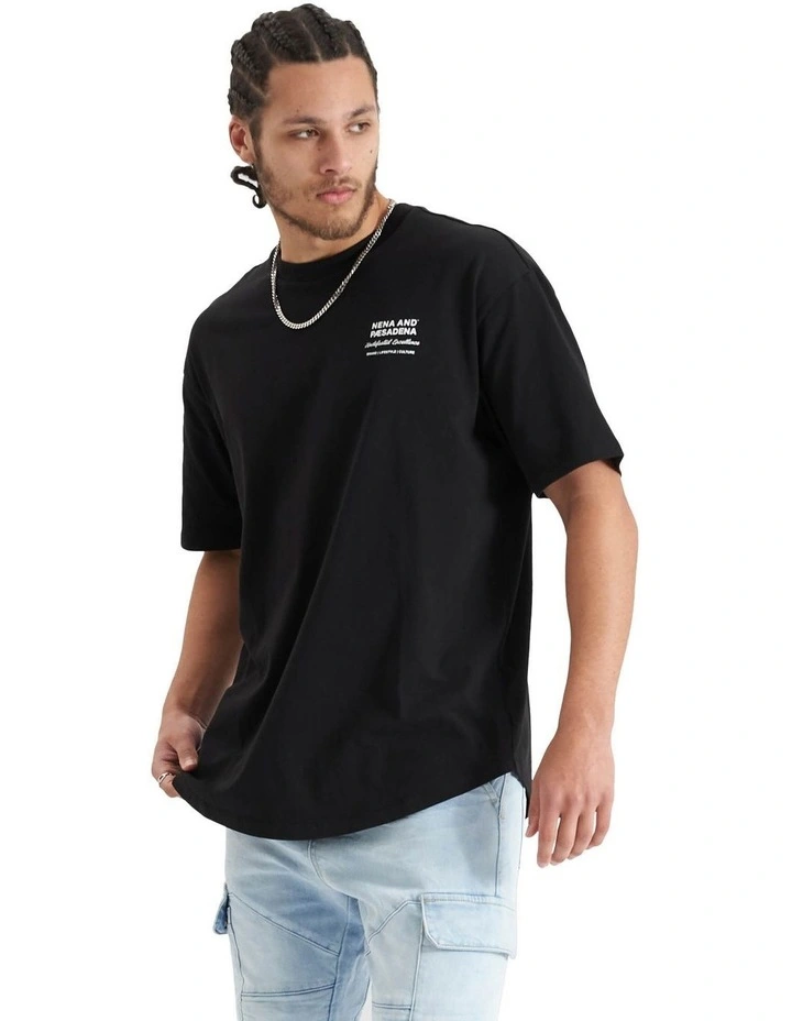 Compound Heavy Box Fit Tee in Jet Black image 3