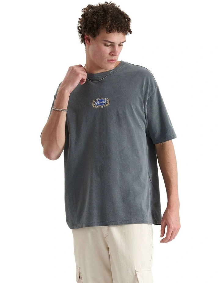North Port Heavy Box Fit Tee in Pigment Charcoal image 1