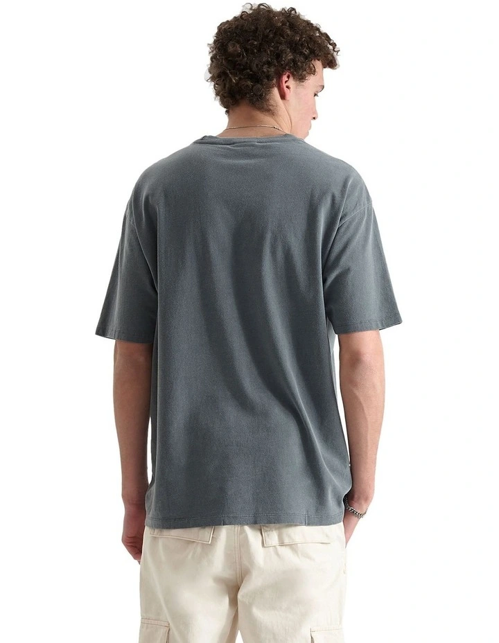 North Port Heavy Box Fit Tee in Pigment Charcoal image 2