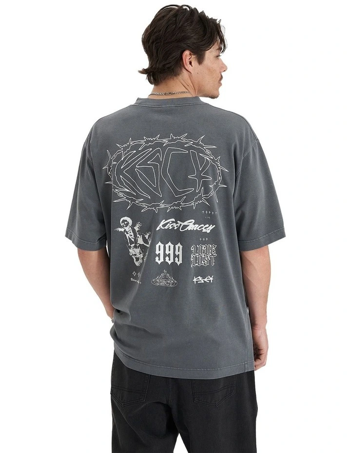 Adrift Oversized Tee in Pigment Charcoal image 1