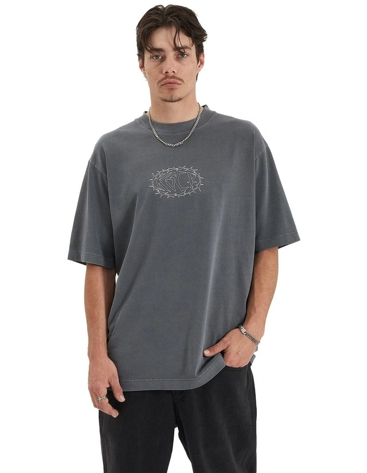 Adrift Oversized Tee in Pigment Charcoal image 3