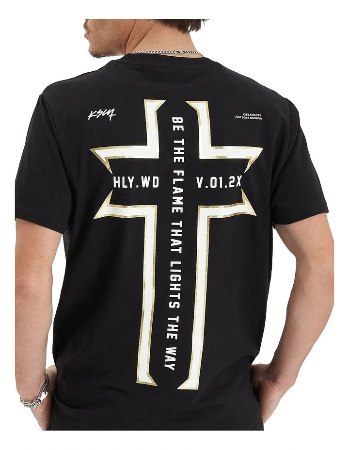 Flame Dual Curved Tee in Jet Black image 3