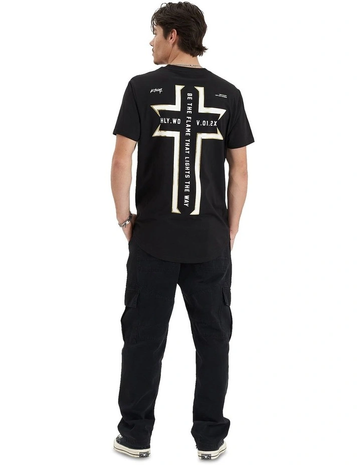 Flame Dual Curved Tee in Jet Black image 4