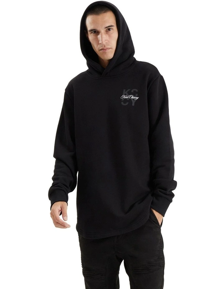 Keystone Heavy Hooded Dual Curved Sweater in Jet Black image 2
