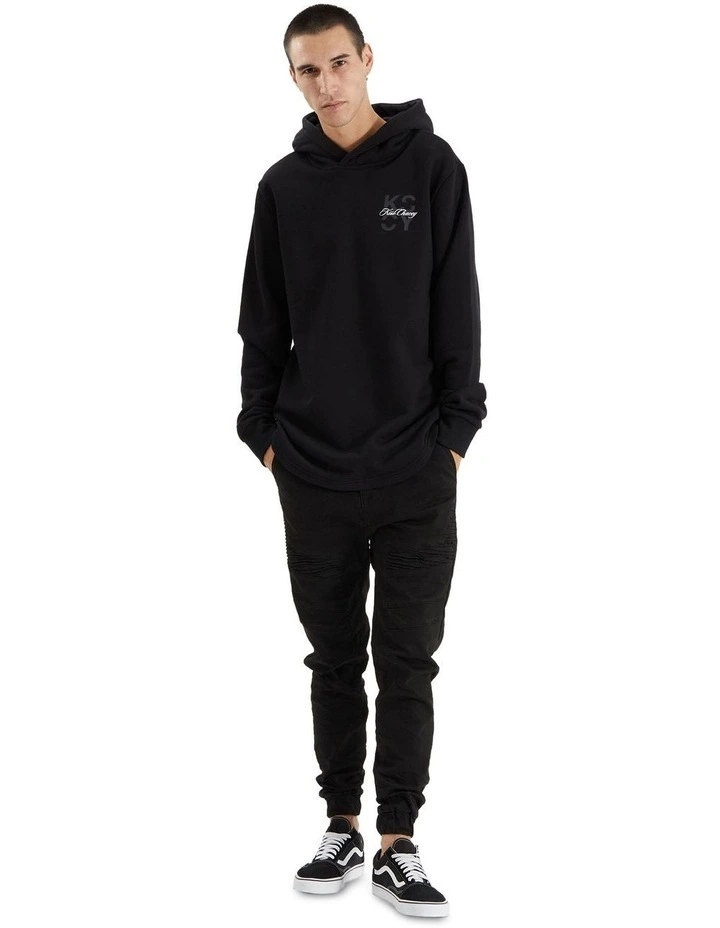 Keystone Heavy Hooded Dual Curved Sweater in Jet Black image 5