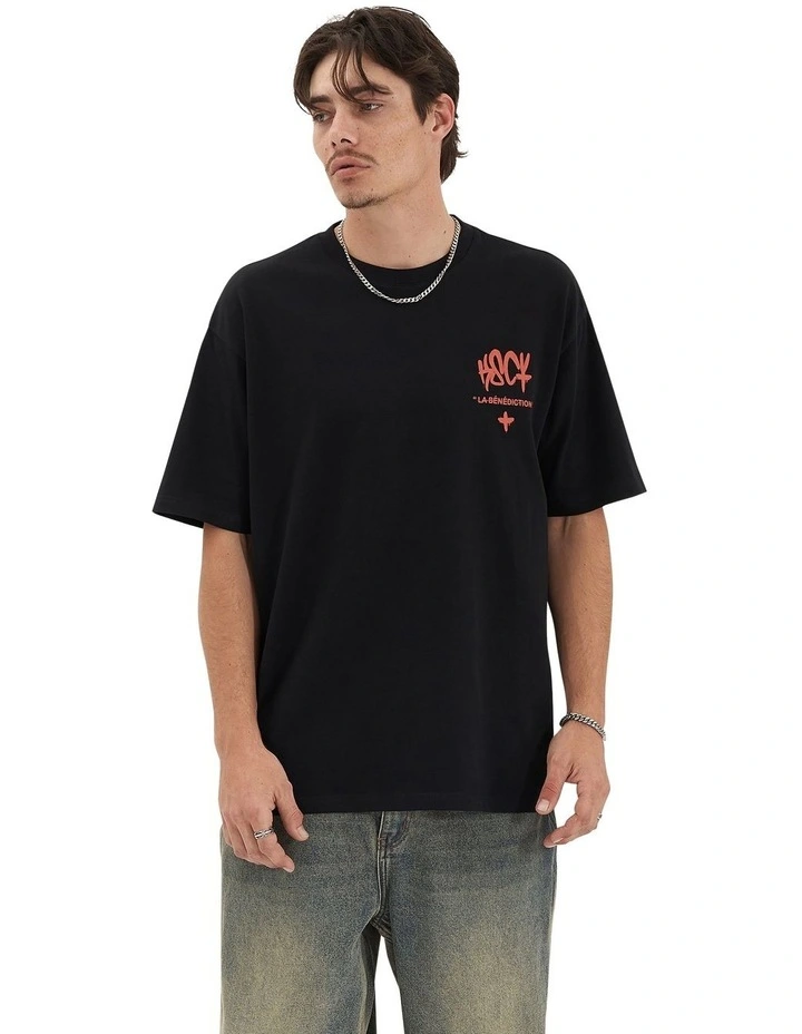Blessing Heavy Box Fit Tee in Jet Black image 1
