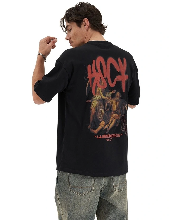 Blessing Heavy Box Fit Tee in Jet Black image 2