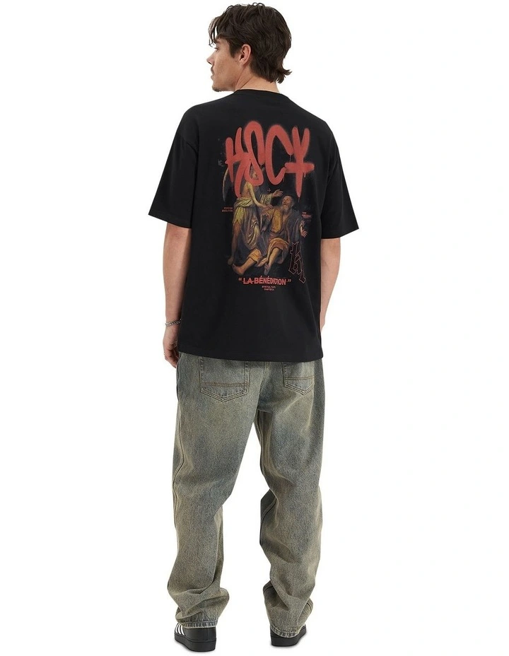Blessing Heavy Box Fit Tee in Jet Black image 3