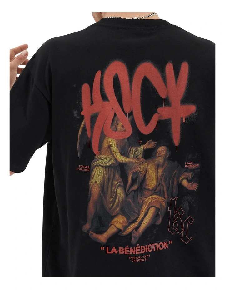 Blessing Heavy Box Fit Tee in Jet Black image 4