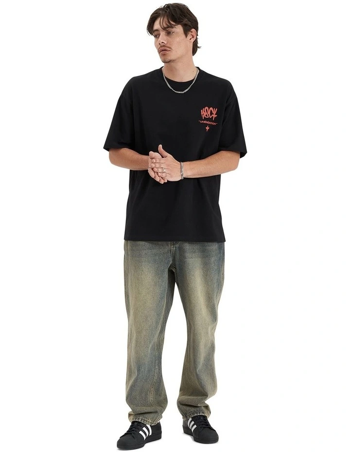 Blessing Heavy Box Fit Tee in Jet Black image 5