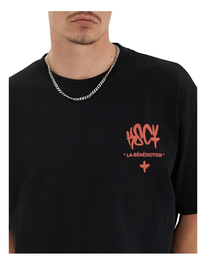 Blessing Heavy Box Fit Tee in Jet Black image 6