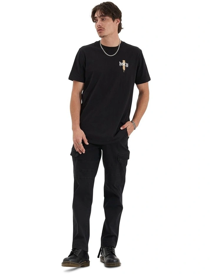 Strayverse Dual Curved Tee in Jet Black image 1