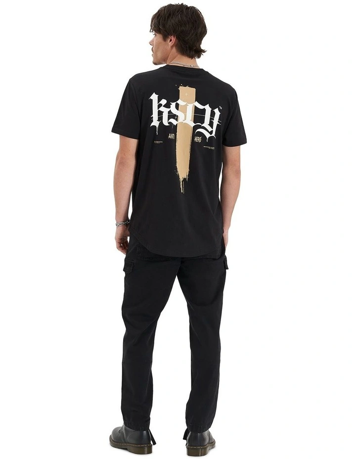 Strayverse Dual Curved Tee in Jet Black image 3