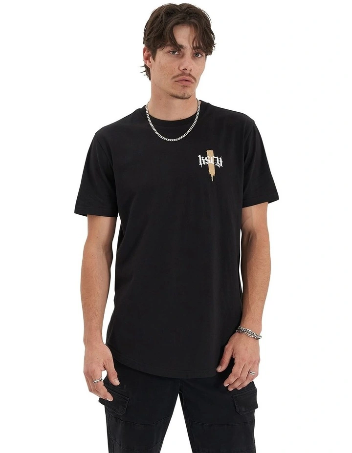 Strayverse Dual Curved Tee in Jet Black image 5