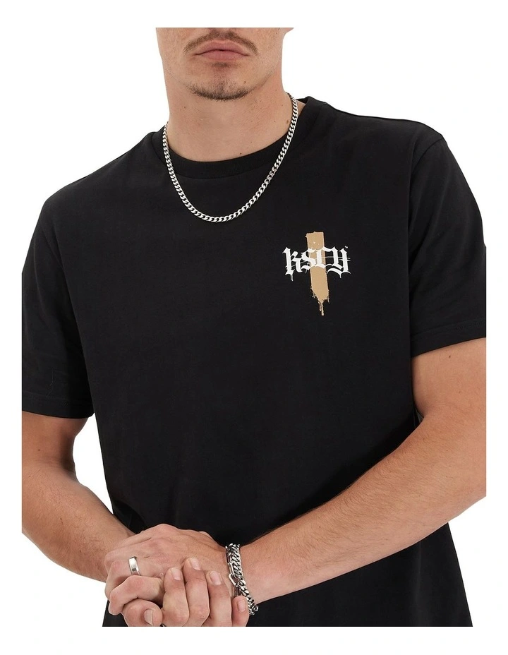 Strayverse Dual Curved Tee in Jet Black image 6