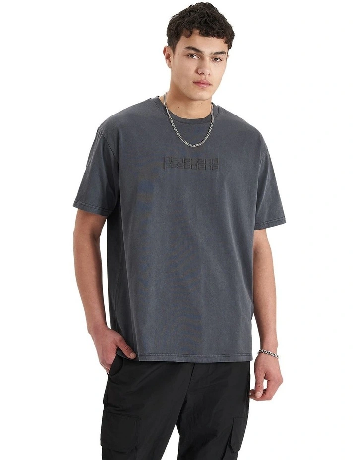 Post-Industrial Heavy Box Fit Tee in Pigment Asphalt image 1