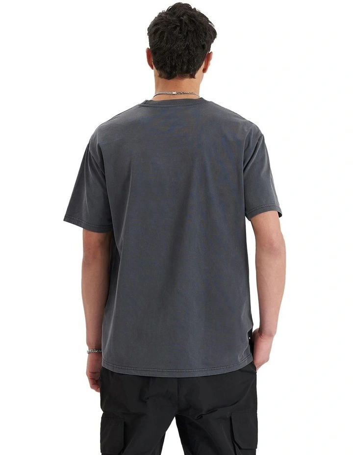Post-Industrial Heavy Box Fit Tee in Pigment Asphalt image 2