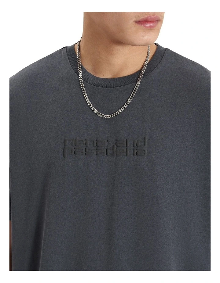 Post-Industrial Heavy Box Fit Tee in Pigment Asphalt image 3