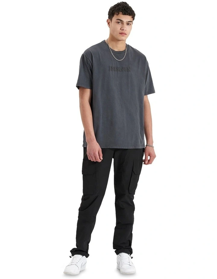 Post-Industrial Heavy Box Fit Tee in Pigment Asphalt image 4