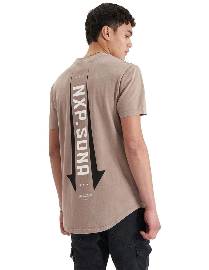 Nena & Pasadena Grain Dual Curved Tee in Pigment Bark | MYER