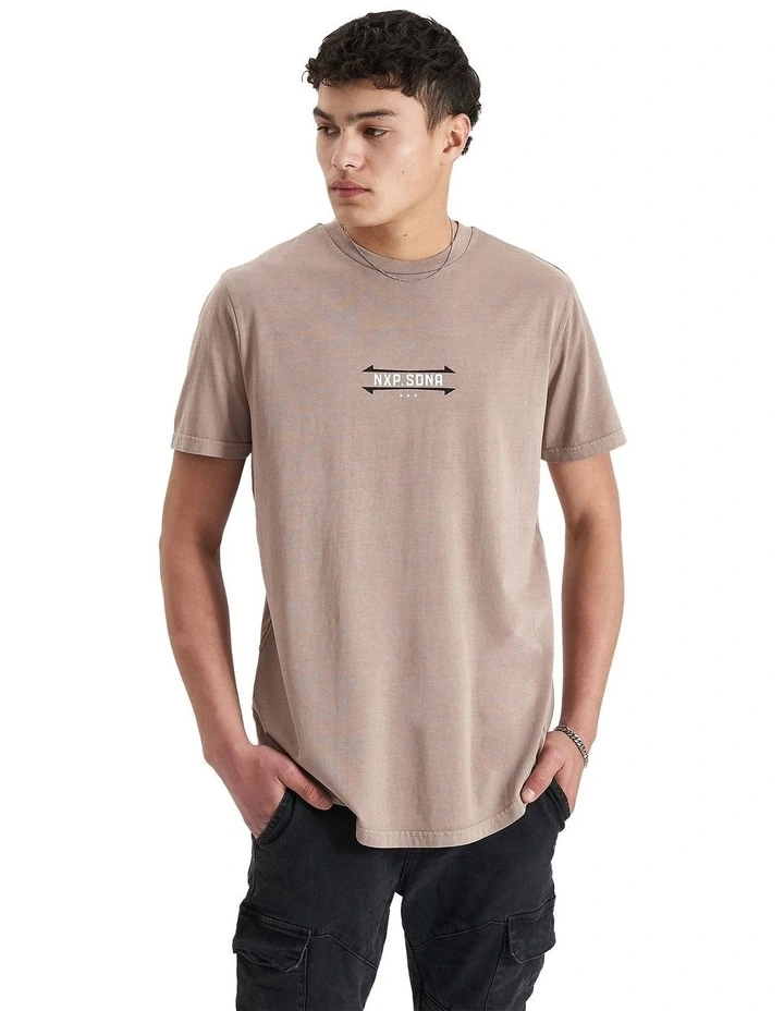 Nena & Pasadena Grain Dual Curved Tee in Pigment Bark | MYER