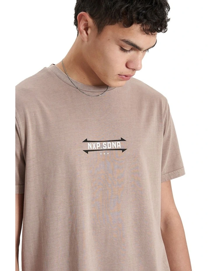 Nena & Pasadena Grain Dual Curved Tee in Pigment Bark | MYER