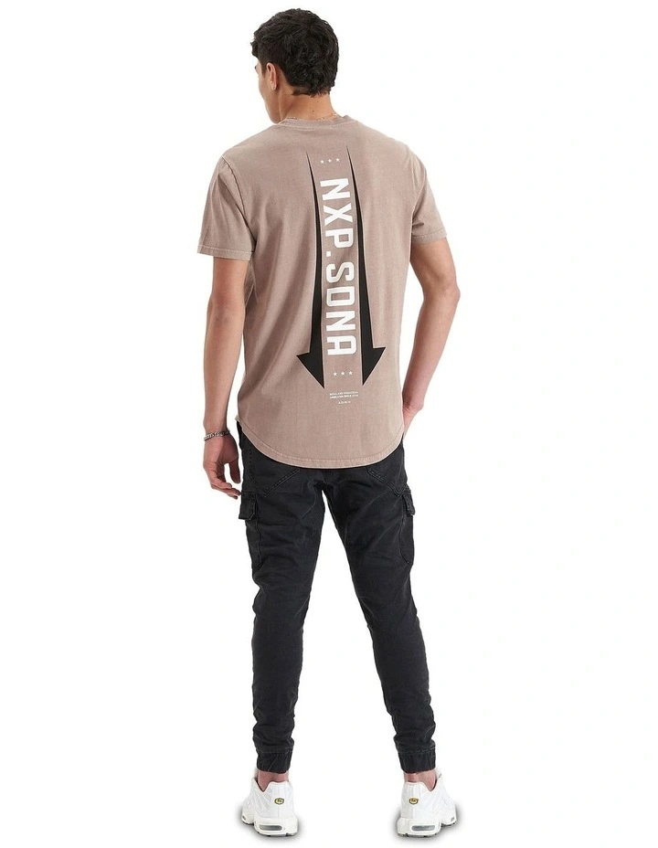 Nena & Pasadena Grain Dual Curved Tee in Pigment Bark | MYER
