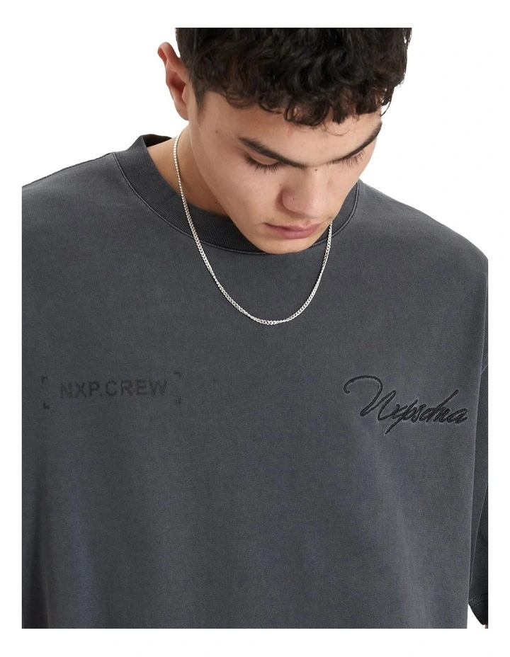 Doric Heavy Oversized Tee in Grey image 4
