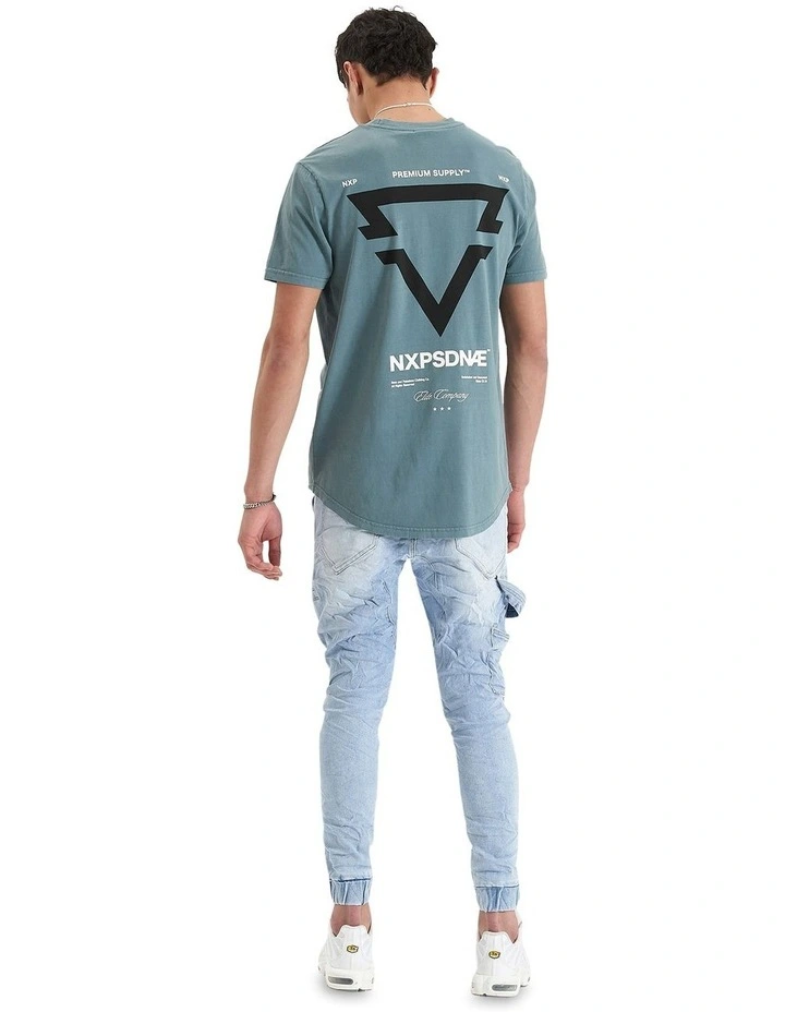Mullion Dual Curved Tee in Blue image 3