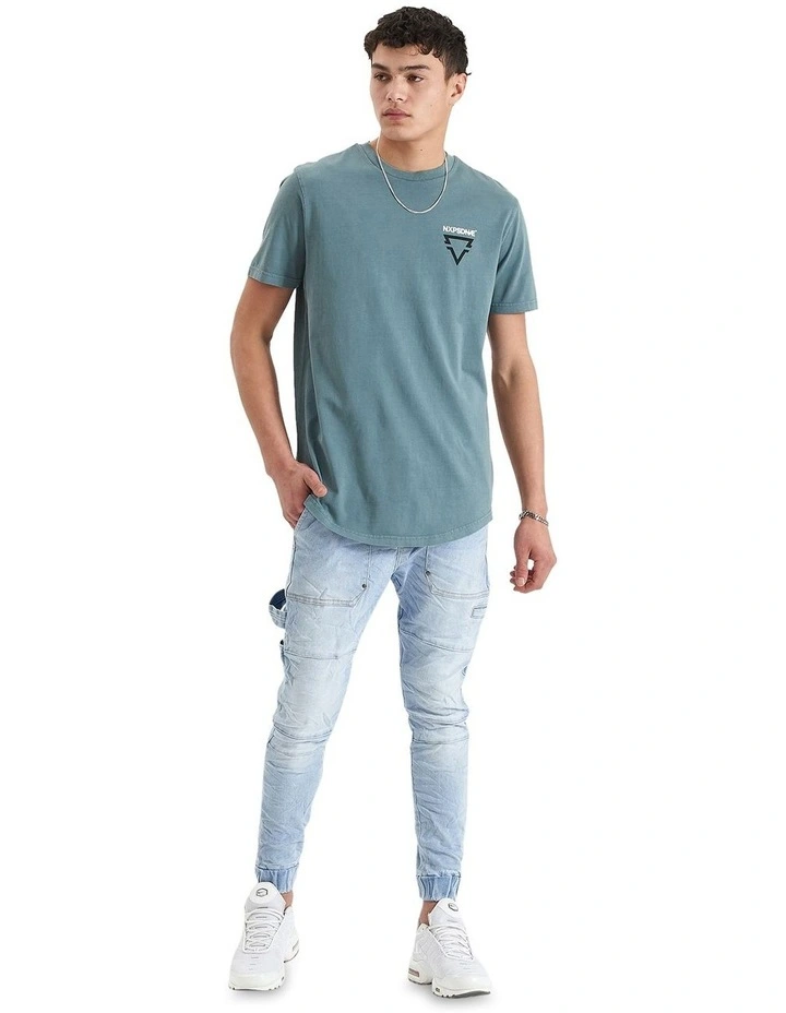 Mullion Dual Curved Tee in Blue image 5