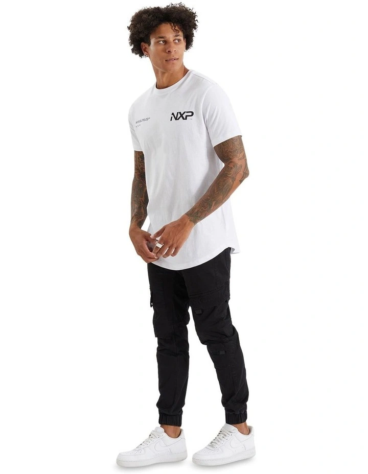 Lostford Dual Curved Tee in White image 1