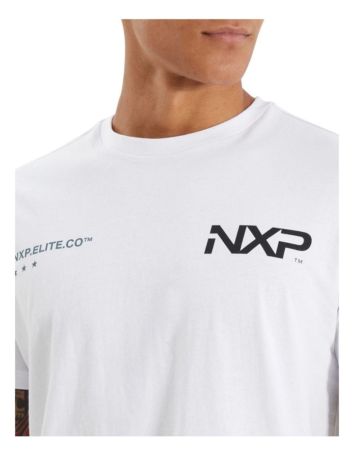 Lostford Dual Curved Tee in White image 4