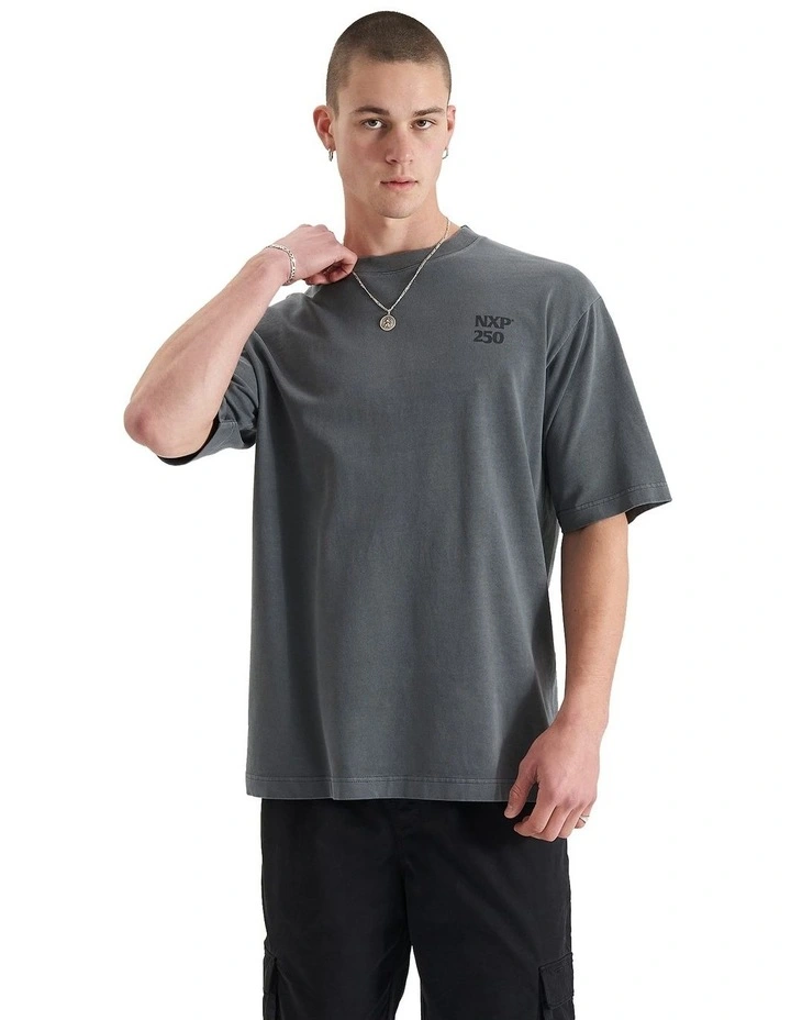 Core Line Heavy Oversized Tee in Pigment Charcoal image 2