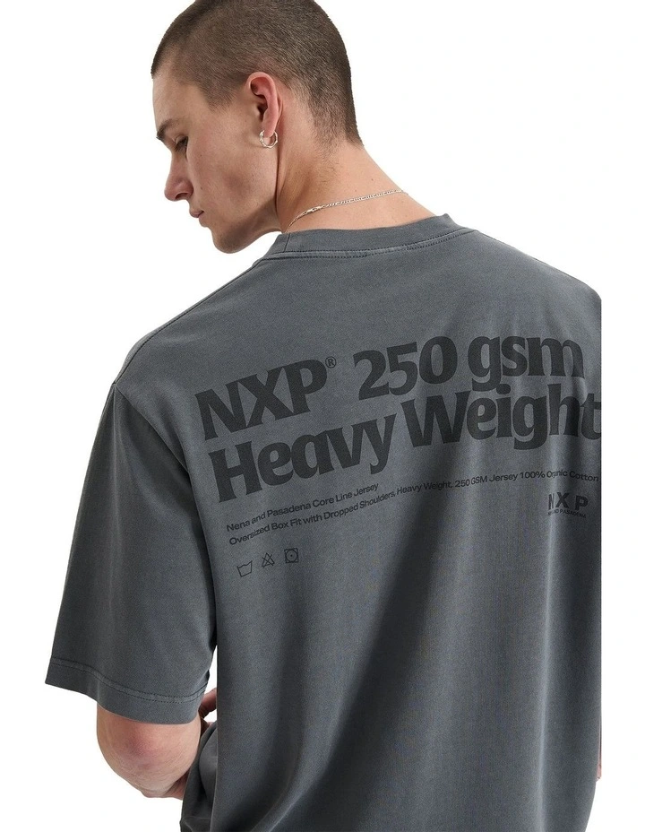 Core Line Heavy Oversized Tee in Pigment Charcoal image 3