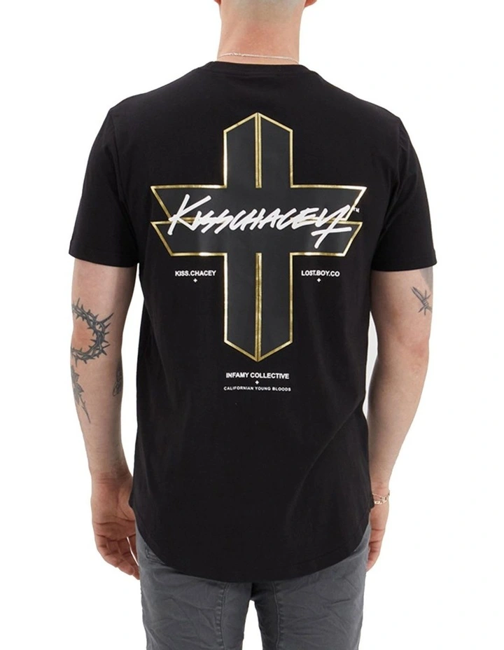 Prudheo Dual Curved Tee in Jet Black image 2