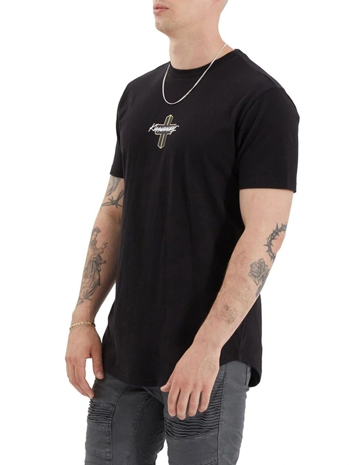 Prudheo Dual Curved Tee in Jet Black image 3