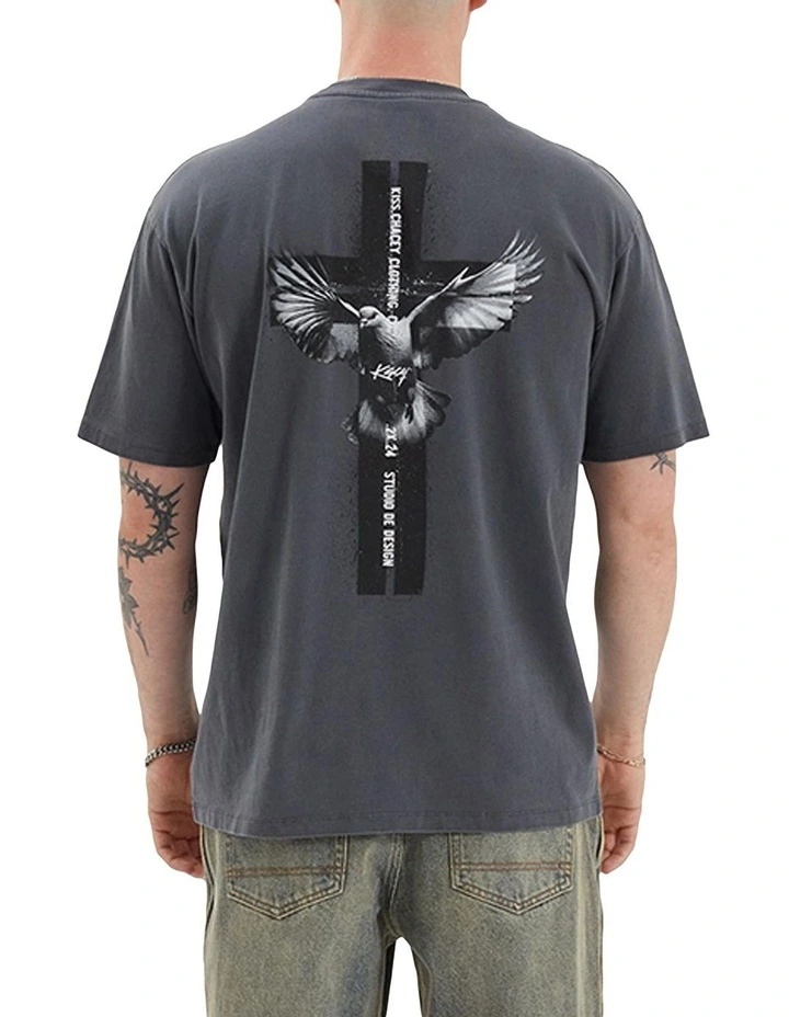 Wendel Box Fit Tee in Pigment Asphalt image 1