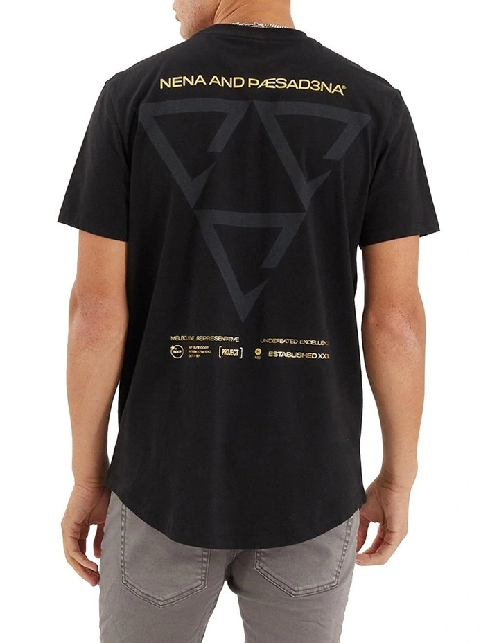 Nena & Pasadena Level Dual Curved Tee in Black | MYER