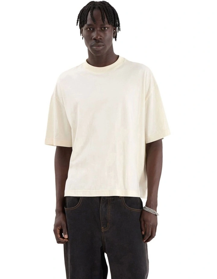 Gillette Heavy Crop Tee in Beige image 3