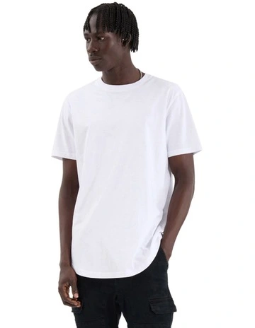Prairie Dual Curved Tee in White