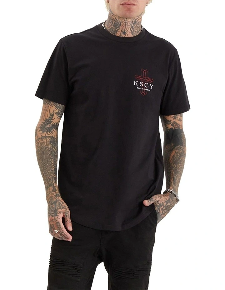 Focused Dual Curved Tee in Black image 2