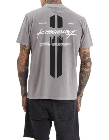 Luxor Dual Curved Tee in Pigment Silver Sconc