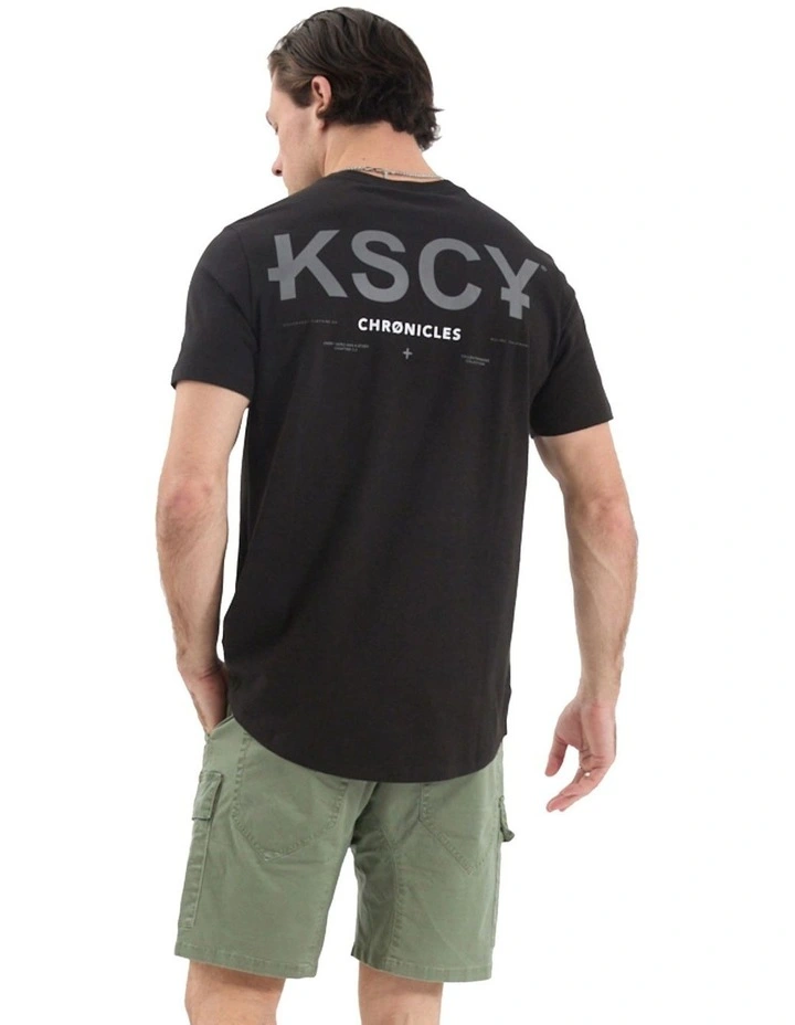 Chronicles Dual Curved Tee in Black image 1