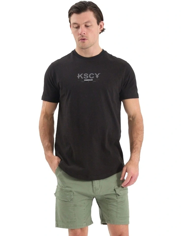 Chronicles Dual Curved Tee in Black image 3