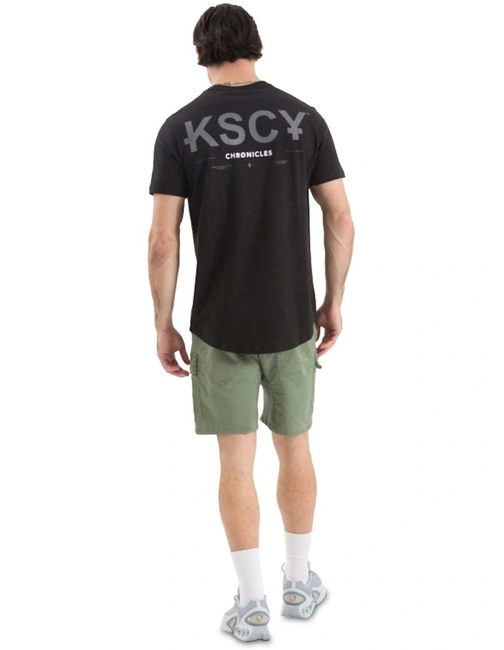 Chronicles Dual Curved Tee in Black image 4