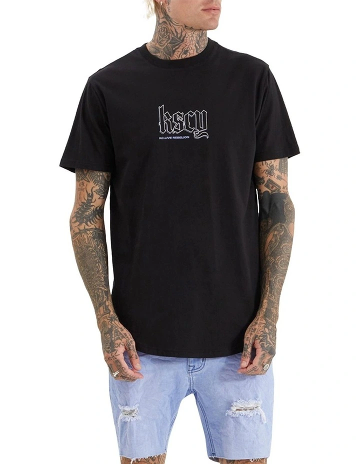 Baltim Dual  Curved Tee in Jet Black image 2