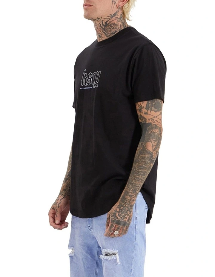 Baltim Dual  Curved Tee in Jet Black image 3