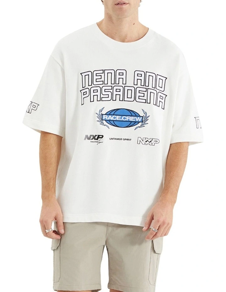 Armband Loopback Oversized Tee in Natural White image 1