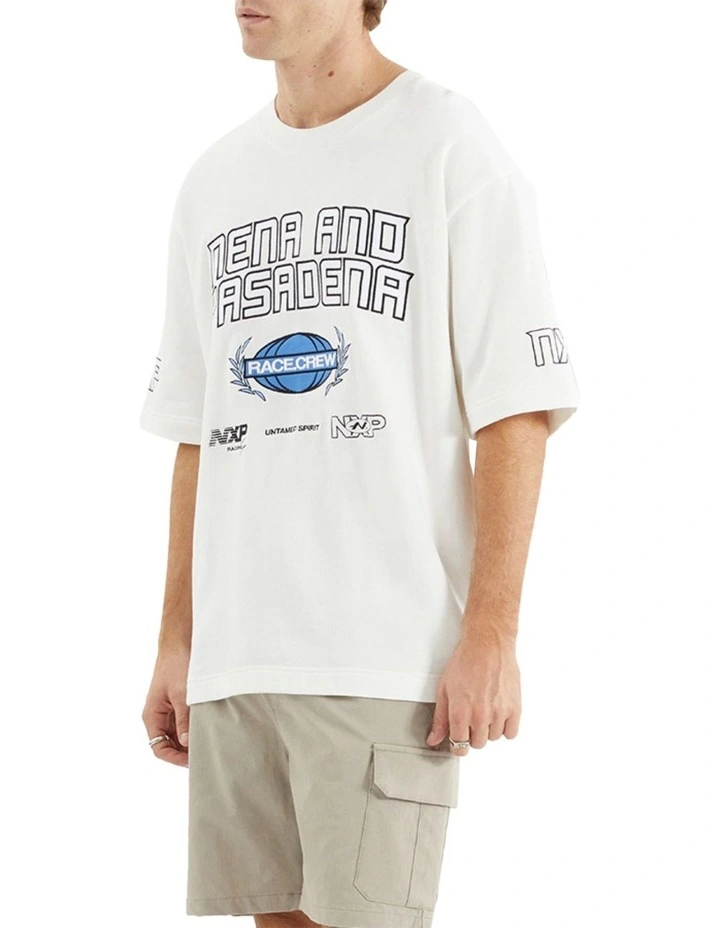 Armband Loopback Oversized Tee in Natural White image 3